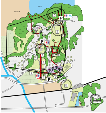 多賀城跡エリア図と現在地