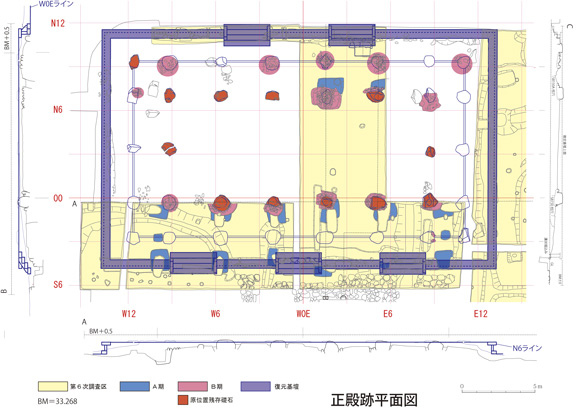 政庁正殿の平面図