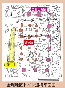金堀地区トイレ遺構平面図