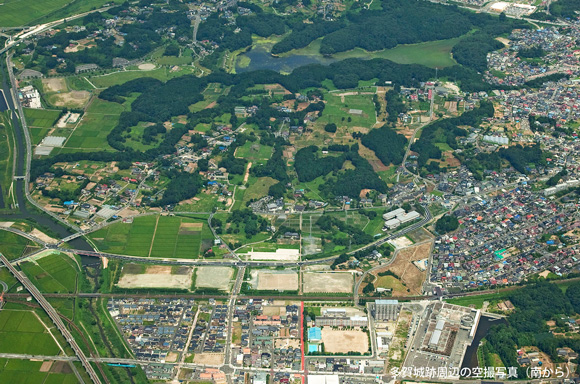 多賀城跡周辺の空撮写真（南から）