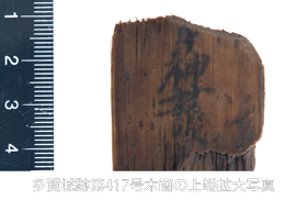 多賀城跡第417号木簡の上端拡大写真