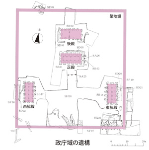 政庁域の遺構配置図