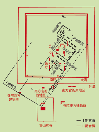 Ⅰ・Ⅱ期官衙遺構模式図