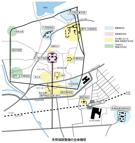 多賀城跡整備の全体構想図