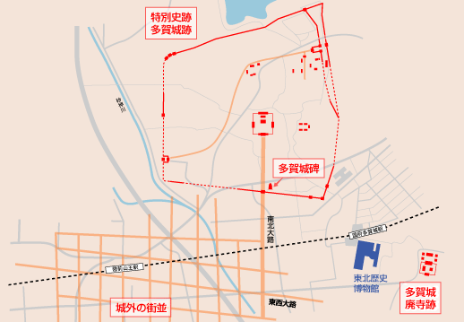 多賀城跡 周辺敷地図