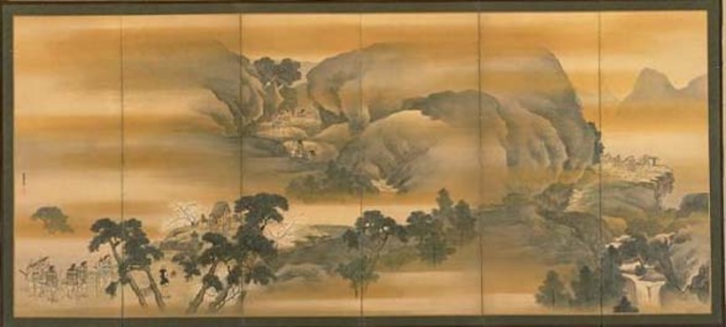「酒呑童子図屏風(しゅてんどうじずびょうぶ)」　(左隻)